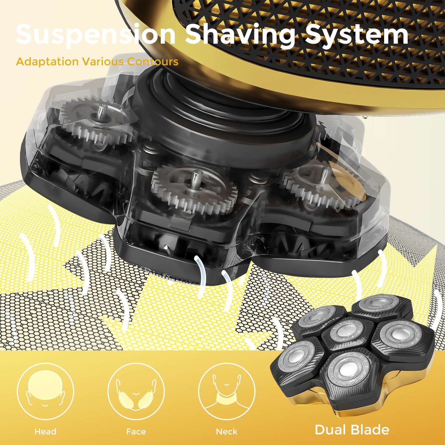 Sejoy Men 6D Floating Men Electric Shaver Wet Dry Beard Hair Trimmer Electric Razor Rechargeable Bald Head Shaving Machine