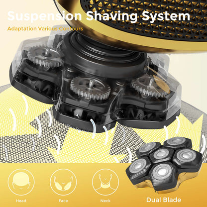 Sejoy Men 6D Floating Men Electric Shaver Wet Dry Beard Hair Trimmer Electric Razor Rechargeable Bald Head Shaving Machine