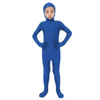 Kids Zentai Invisible Jumpsuit Cosplay Costume Bodysuits Halloween Carnival Skin Tight Suit Spandex Stretch Disappearing