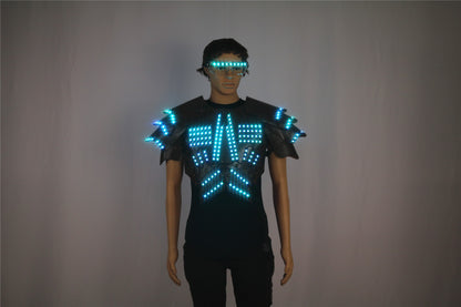 COSPLAY-Luminous LED Clothing, Fluorescent Glasses, Stage Show Armor, Night Show, Party Atmosphere Props