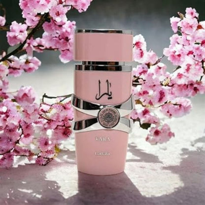 Lattafa Yara – baunilha, gourmand, frutas, floral – eau de toilette feminina, fragrância persistente, 3,4 oz/100 ml