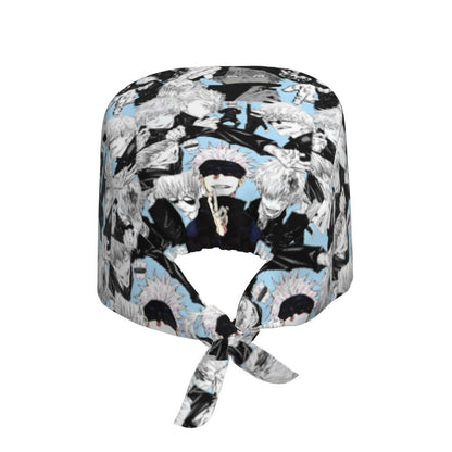 Custom S-Satorues G-Gojoes Cartoon Scrubs Cap Surgical Hats Women Men Skilled Operating Room Cap Operator Hats Lab Works Hat