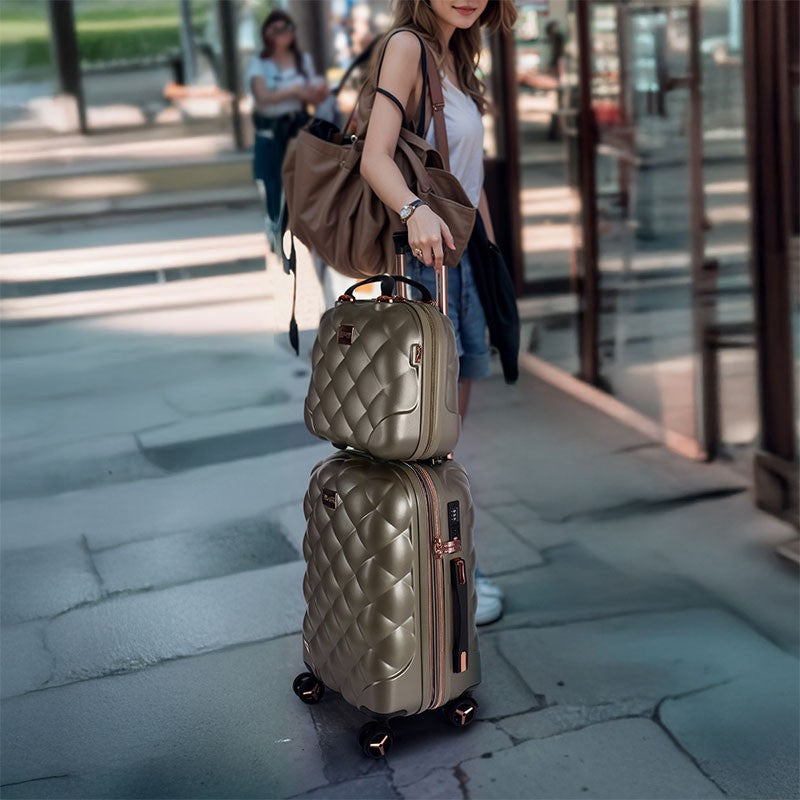 Conjunto de malas rígidas de 2 peças 20 polegadas 14 polegadas Aprovado pela companhia aérea PP Durável Leve Mala expansível para viagens em família