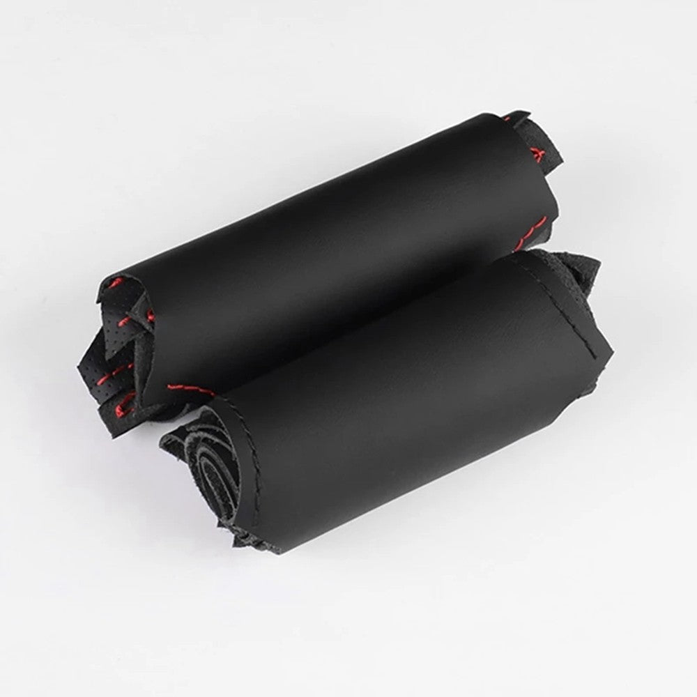 Capa de Volante GNUPME DIY em Couro Sintético Costurada à Mão Preta para Peugeot 308 e Peugeot 408 Antigo