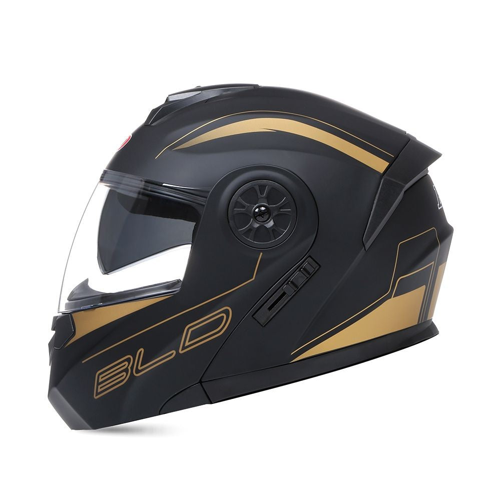 BLD Capacete Fechado Personalizado para Moto Masculino Feminino Capacete Moderno com Viseira Dupla Motocross Corrida Articulado Casco Moto