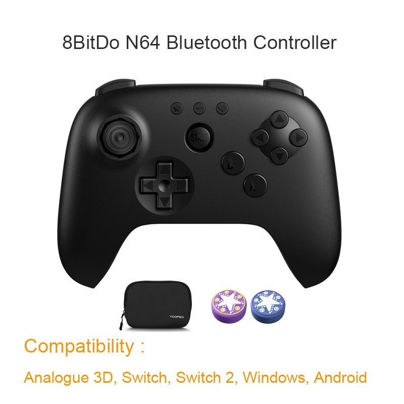 8BitDo N64 Bluetooth Controller for Analogue 3D, Nintendo Switch, Switch 2, Gaming Joystick Gamepad for Windows and Android
