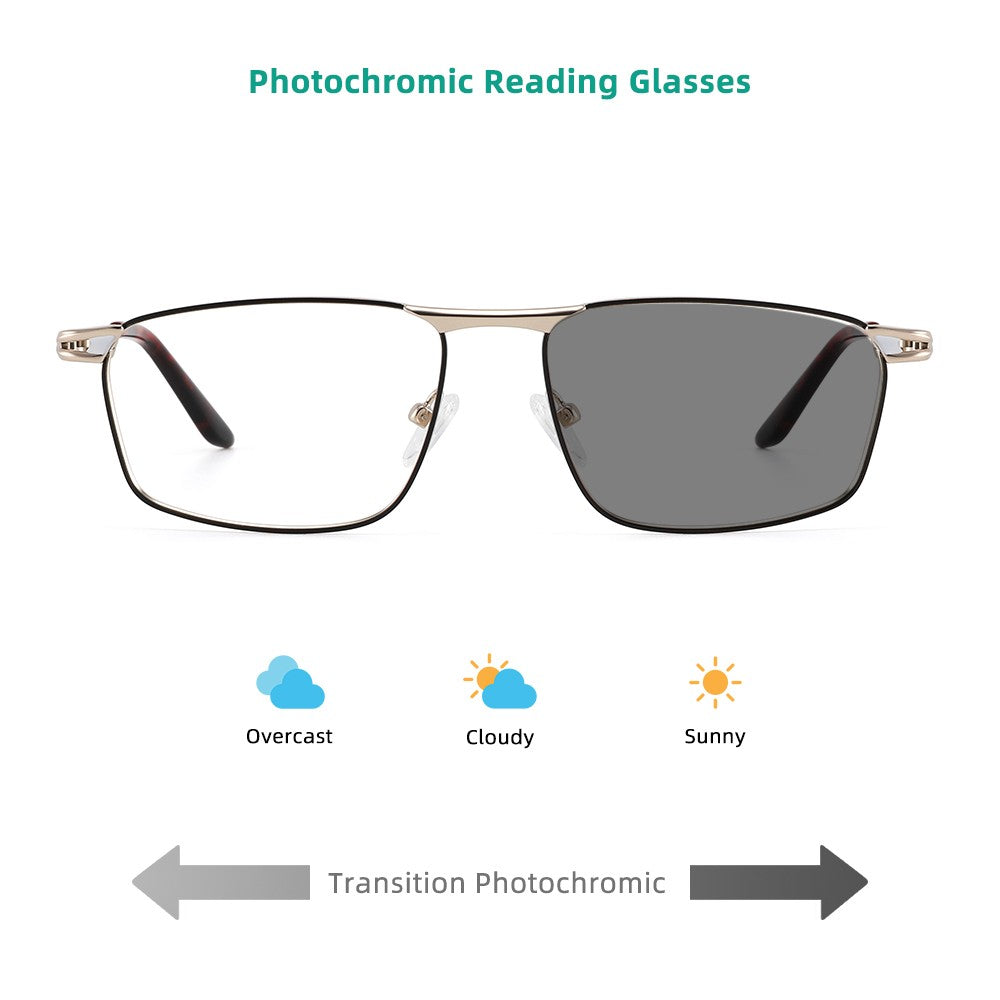 Photochromic Lenses Men's Sunglasses Reading Glasses Man Square Prescription Prescription Glasses Trendy Luxury Mens Lenses +2 3