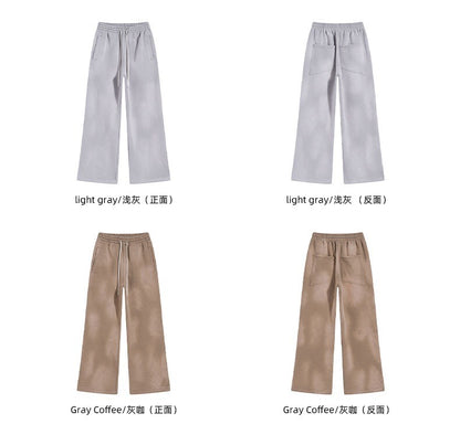 Autumn and winter 2024 new splash ink white spray-dyed loose plus velvet joggers
