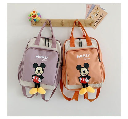 Disney Mickey Mouse Backpack for Kids Cute Cartoon Fashionable Backpack for Students Travel Bag Birthday Gift for Children