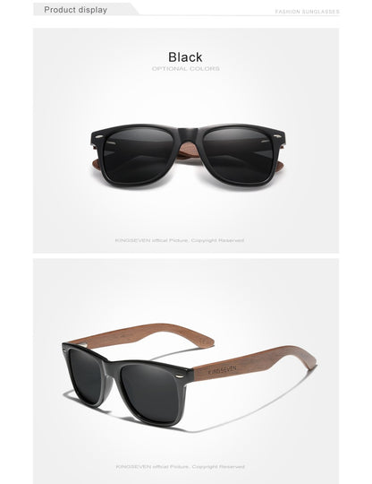 KINGSEVEN Brand 2023 Fashion Handmade Natural Wooden Sunglasses For Men Women Polarized Sun Glasses UV400 Mirror Male Eyewear