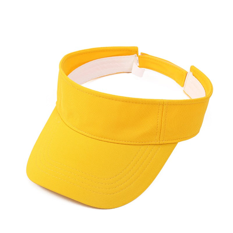 Men Women's Summer Sun Visor Hats Empty Top Solid Cotton Outdoor Sports Beach UV Protection Caps