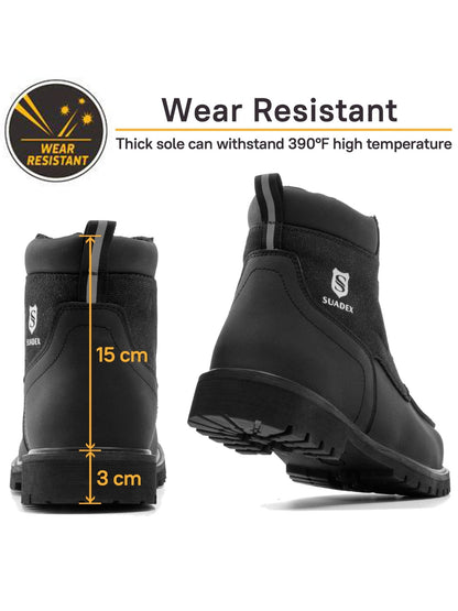 SUADEX Steel Toe Boots for Men Women Waterproof Indestructible Work Safety Boot Outdoor Protection Construction Shoes