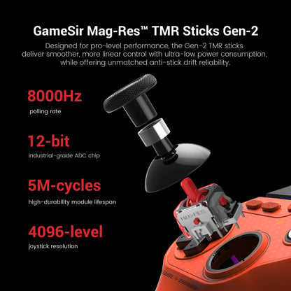 GameSir T3 CE Tarantula 8k Wired Controller Custom TMR Joystick Omron Micro Switches for Steam Switch Android PC Gamepad