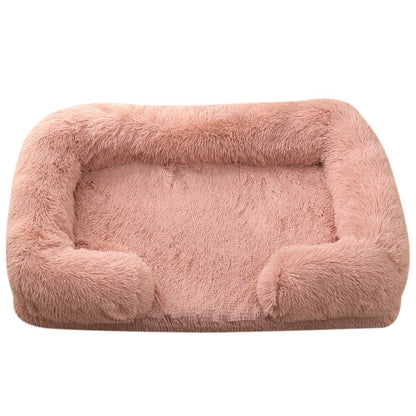 Ninho de Animais de Estimação Circular Longo de Pelúcia de Inverno, Cama para Cachorro, Cama para Gato, Almofada Macia para Animais de Estimação, Suprimentos para Animais de Estimação