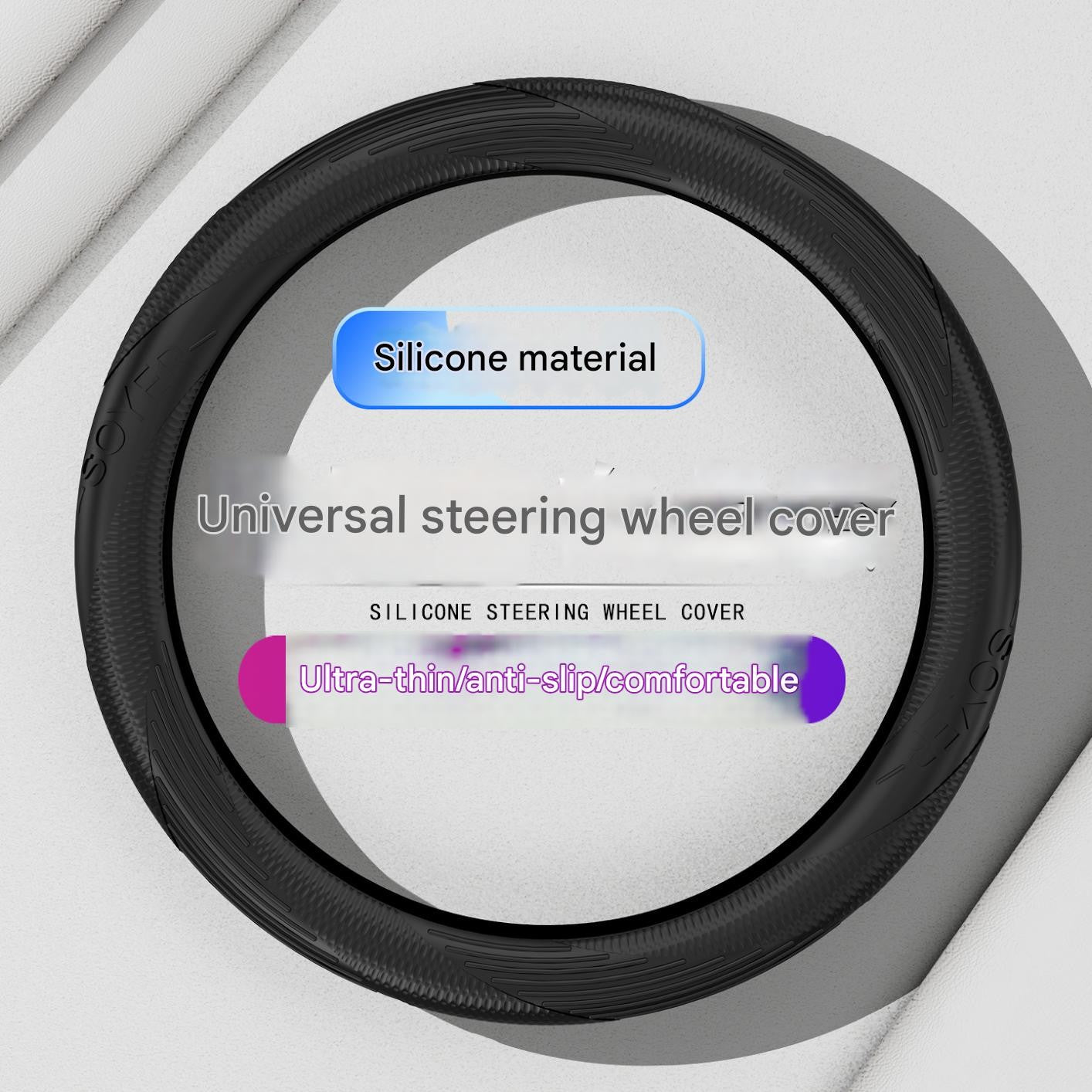 Capa de volante de silicone universal para carro redondo quatro estações