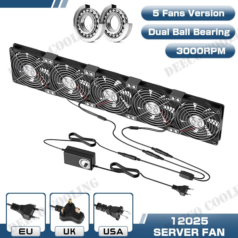 120mm 3000RPM Fan Cooling With Controller 12cm 12V 220V Btc Machine Chassis Workstation Cabinet Radiator Server Fan