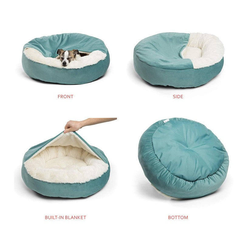 Cama Ortopédica Benepaw para Cães com Manta com Capuz Quente de Inverno Impermeável Resistente à Sujeira Casa para Gatos e Filhotes Confortável Lavável na Máquina