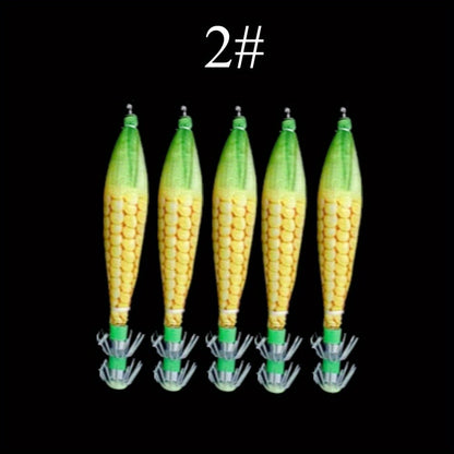 Ackibbik 5 unidades 10cm/ 6g Anzol de Lula Luminoso Isca de Camarão para Água Salgada para Pesca de Polvo e Choco