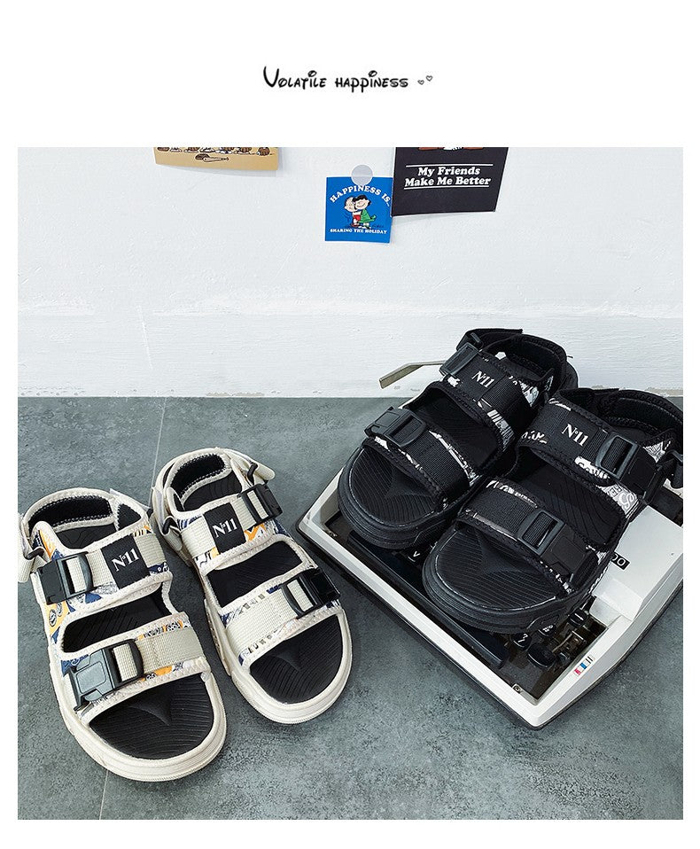 Summer Men's Sport Sandals Big Size 45 Slip on Casual Shoes for Men Outdoor Fashion Holiday Thick Sole Beach Sandals