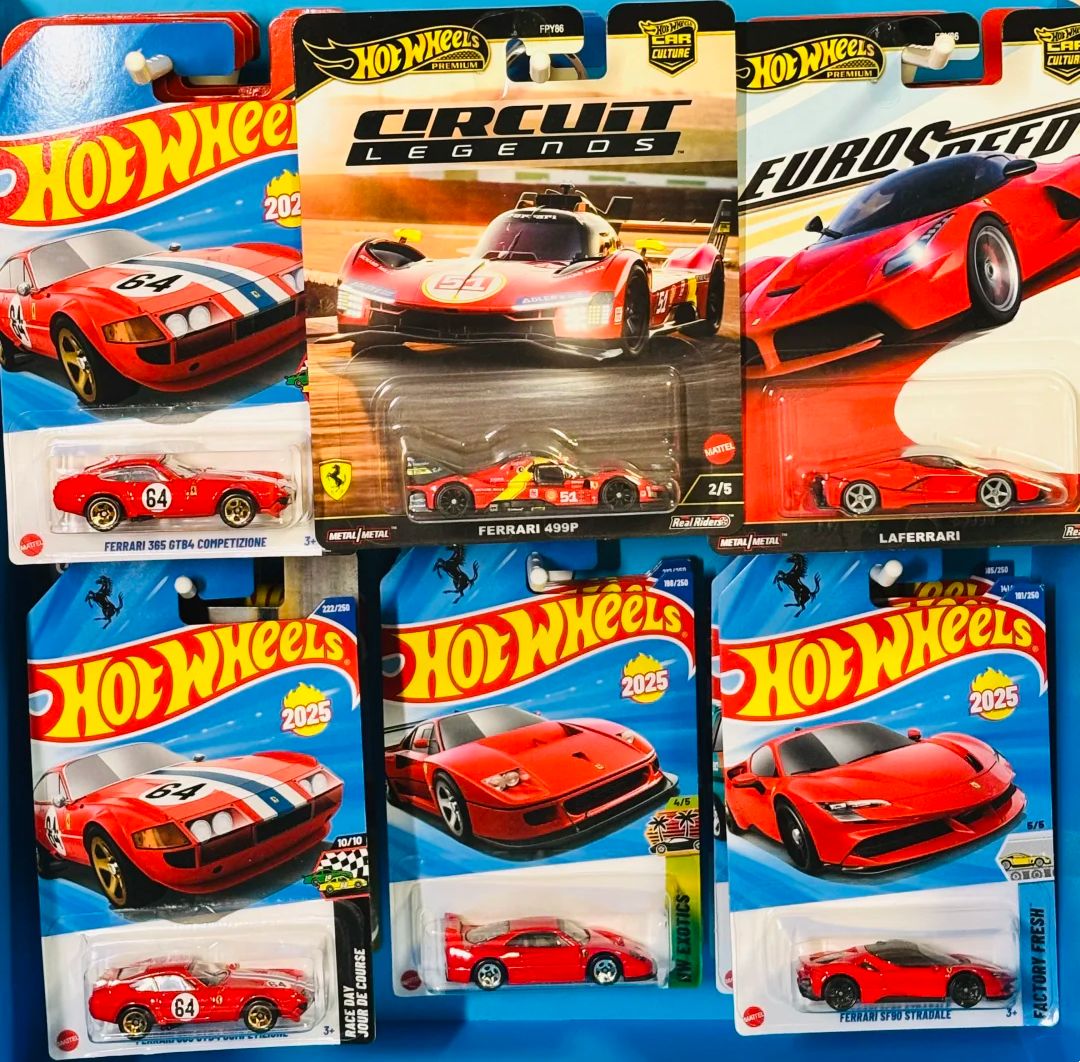 Hot Wheels Premium Ferrari Laferrari Raro Colecionável Carro Esportivo Modelo Sf90 Ferrari 365 Veículo de Brinquedo de Liga Fundido