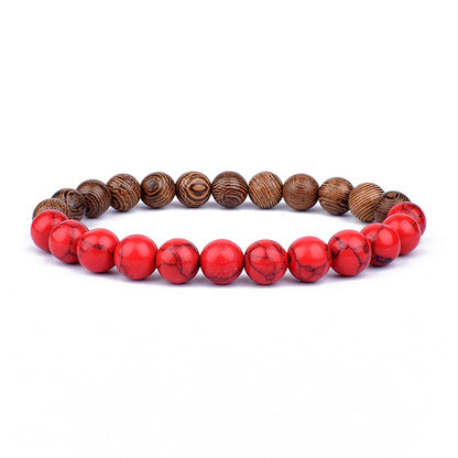 Pulseira de Pedra Vulcânica para Homens Lava Madeira 8mm Contas Pulseira Buda Tibetano Corrente de Pulso Feminina Masculina Jóias Presente Novas Pulseiras