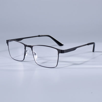 Homens Quadrados Metal Armação Grande Leitura Dobradiça de Mola Óculos de Presbiopia Bloqueio de Luz Azul Proteção Ocular Óculos +75+125+175+4