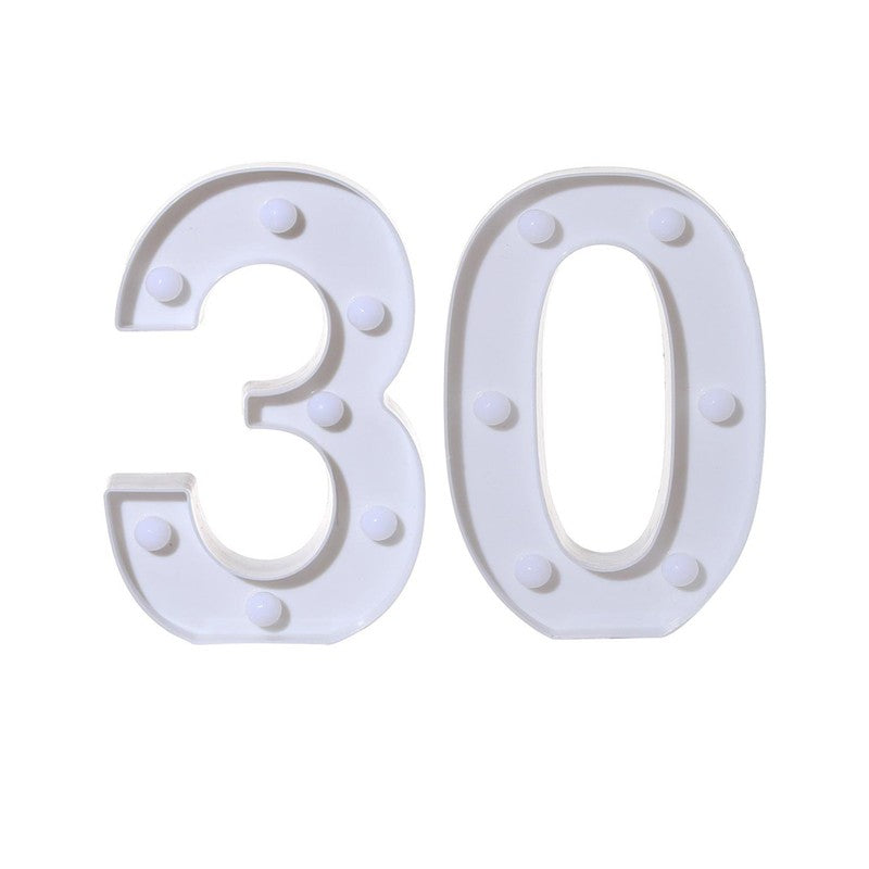 2Pcs Number 16 18 21 30 Led Light String Happy Birthday Party Decoration Wedding Anniversary Adult Birthday Party Gift Light Led