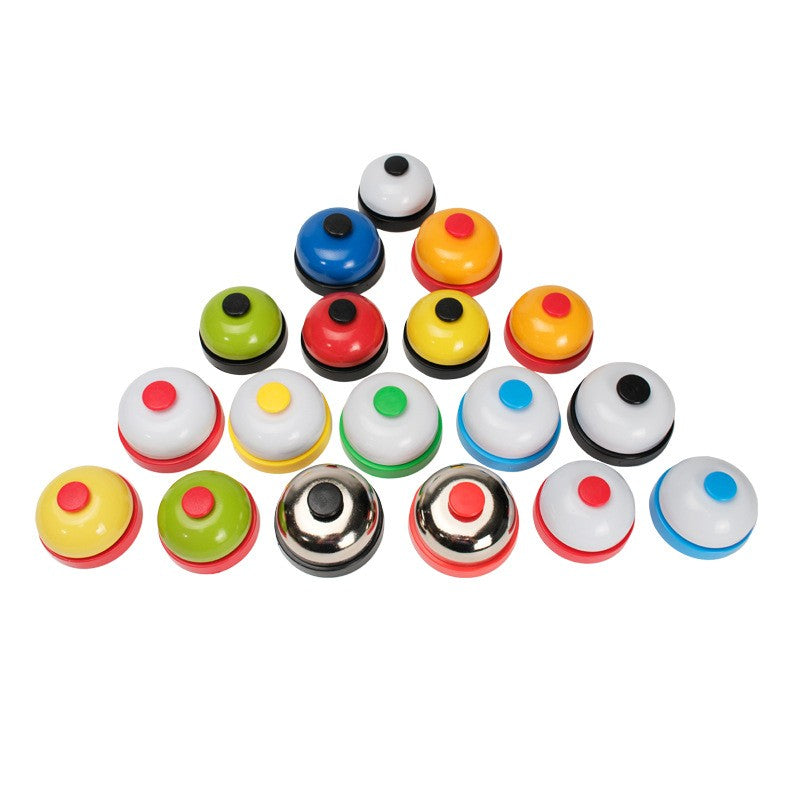Brinquedo Musical Sino de Metal Bebê com Estímulo Auditivo Colorido, Campainha de Mesa, Campainha de Chamada para Jogos, Chamada de Animais de Estimação, Auxílio para Crianças