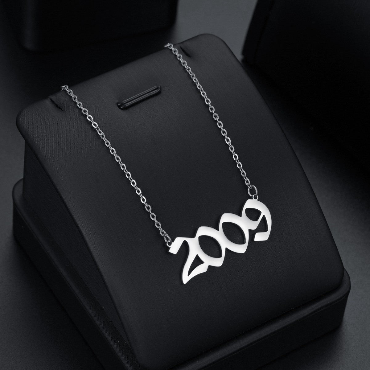 Stainless Steel Birth Year Necklaces For Women Men Gold Silver Color Neck Chain Choker Male Female Pendant Necklace Jewelry