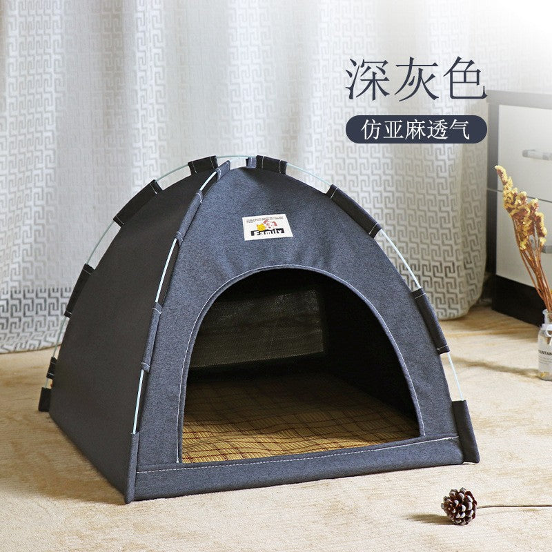Cama Toca para Pets Removível Sofá Cesta para Gatos de Lona Casa Semiaberta para Gatos Toca Caverna para Cães Cama para Gatos para Decoração de Quarto Suprimentos para Pets