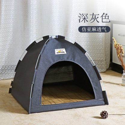 Cama Toca para Pets Removível Sofá Cesta para Gatos de Lona Casa Semiaberta para Gatos Toca Caverna para Cães Cama para Gatos para Decoração de Quarto Suprimentos para Pets
