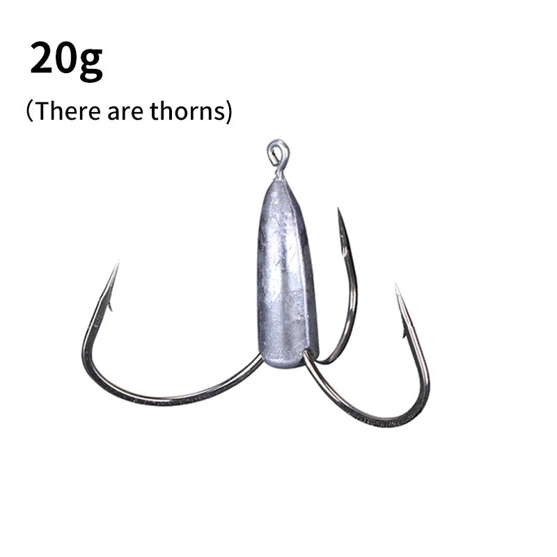 Anzóis de Pesca Triplos Prateados de Aço Carbono com Farpa 20g/30g/40g/50g/60g/80g Agulha de Pesca Acessórios de Pesca