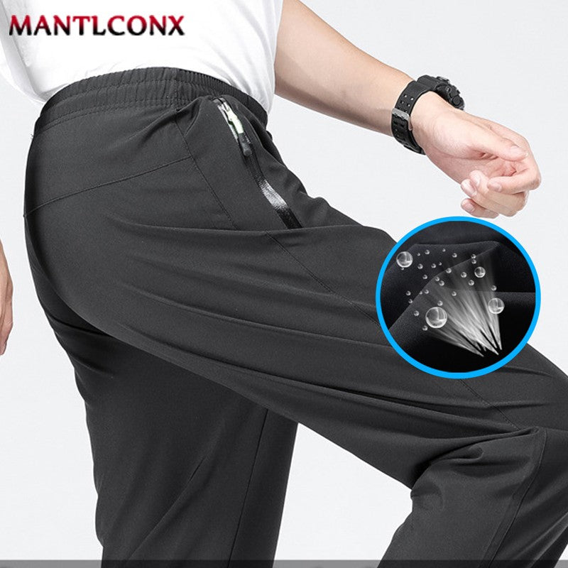 Calças Casuais Masculinas Respiráveis Secagem Rápida Reta Cós Elástico Jogger Moletom Coreano Clássico Esportivo Plus Size 4XL 5XL
