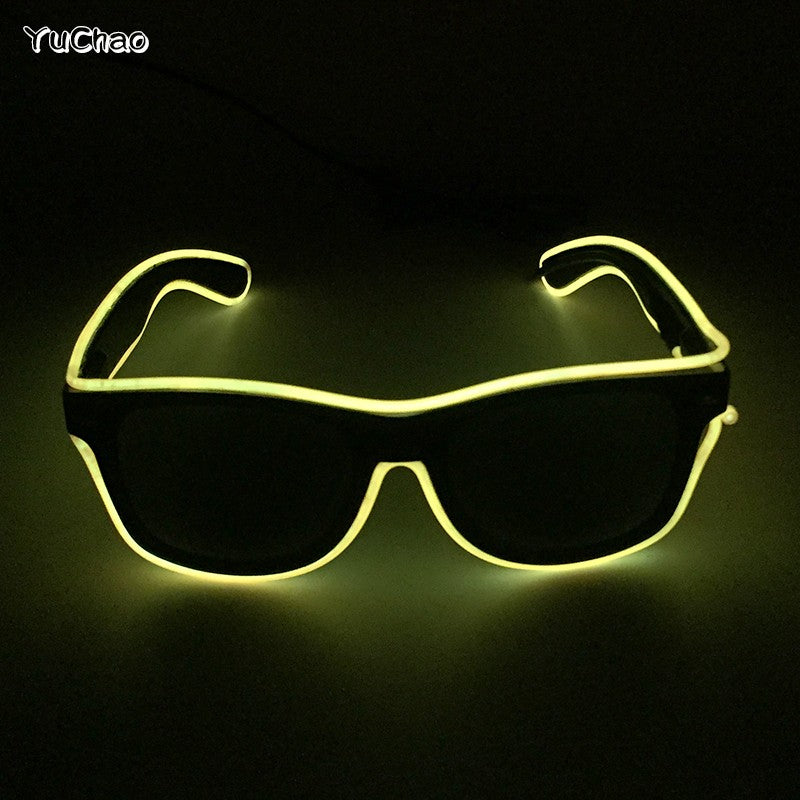 Led Glasses NightClub Masquerade Concert Club Neon Accessories Cool Vogue Flashing LED Futuristic Glasses Men Metal Cool Glasses