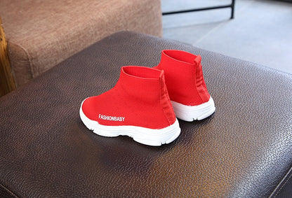 Autumn Winter Kids Sneakers Children Casual Shoes Slip-on Breathable Kids Socks Shoes Non-slip Snow Boots Boys Girls Sport Shoes