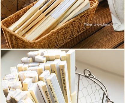 Personalized Wedding Fans Custom Hand Fan For Bridal Shower Beach And Summer Wedding Favors Rustic And Elegant Wooden Paper Fans