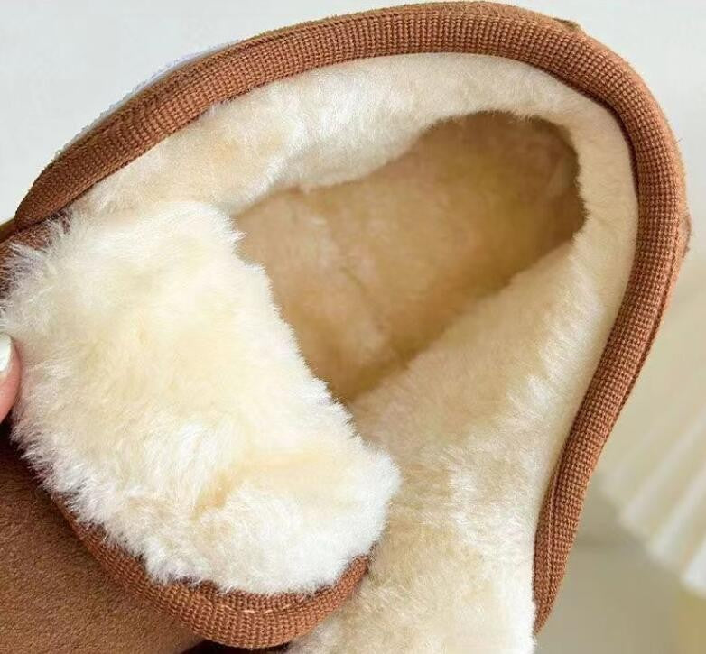 Children's Winter Snow Boots New 2025 Faux Suede Warm Plush Cotton Shoes Boys Fashion Anti-slip Rubber Sole Girls Ankle Boots