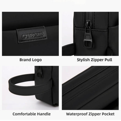 Retro Zipper Closure Leather Clutch Bag Multi-layer Versatile Men's Handbag Large Capacity Waterproof Phone Purse Office