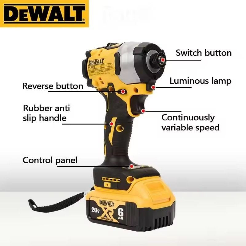 Parafusadeira elétrica recarregável sem fio Dewalt DCF850 20V/60V, bateria elétrica de lítio, ferramentas elétricas, alto torque original