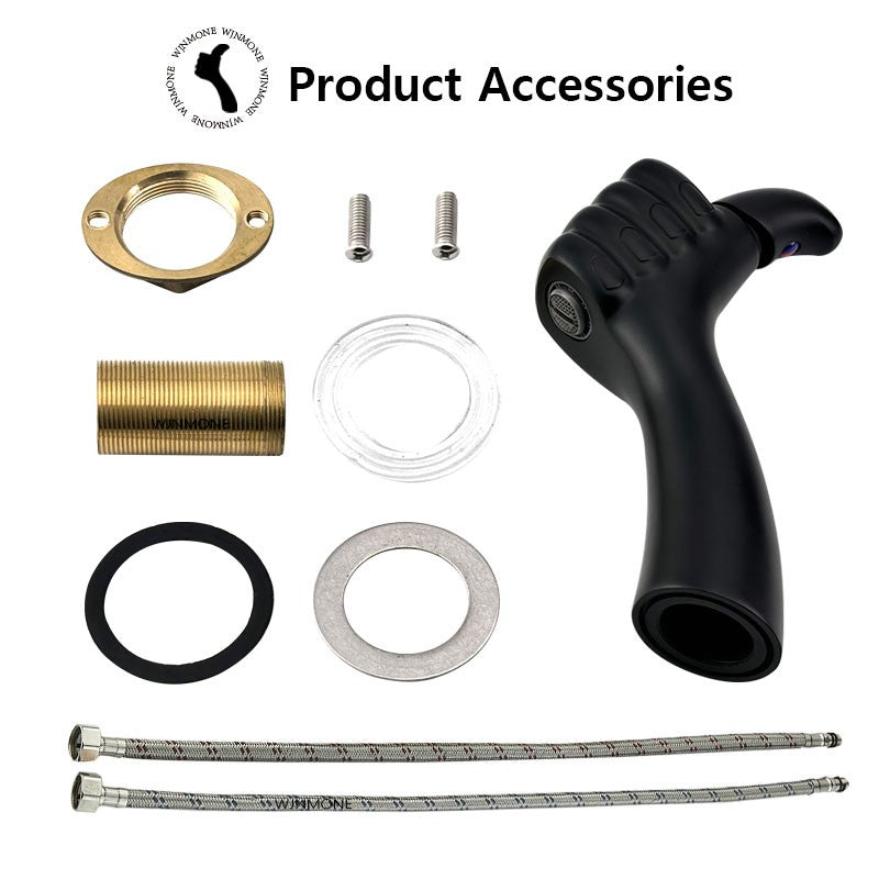 Modern Design Bathroom Sink Faucet Thumbs Bathroom Faucet Brass Mixer Basin Faucet Single Hole Deck Mounted Washbasin Water Taps