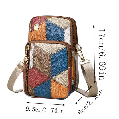 Trendy Diamond Pattern Patchwork Shoulder Bag Women's Multi-zipper Casual Crossbody Bag for Daily Shopping Commute