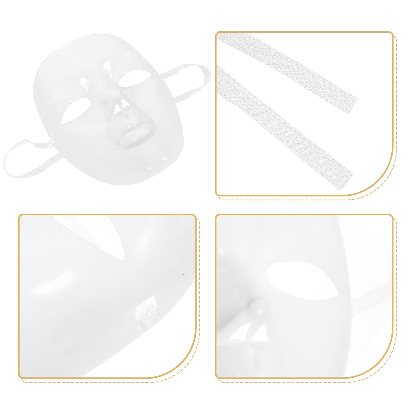 DIY Mask Blank Unpainted White Plastic Face Mask for Decorating Craft Projects Masquerade Ball Party Carnival Photo Booth Props