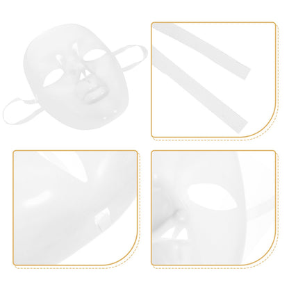 DIY Mask Blank Unpainted White Plastic Face Mask for Decorating Craft Projects Masquerade Ball Party Carnival Photo Booth Props
