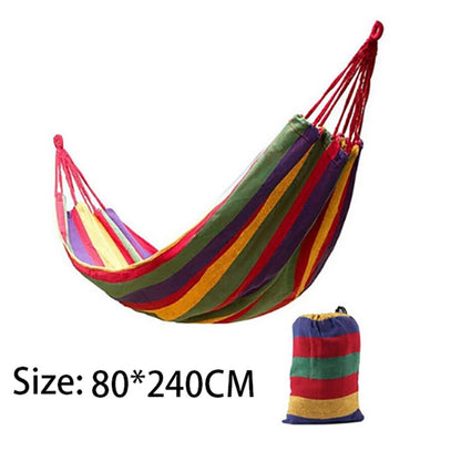 Double Hammock 2 Person Canvas Cotton Hammock with Tree Straps for Patio Garden Backyard Outdoor and Indoor (Red, Blue)