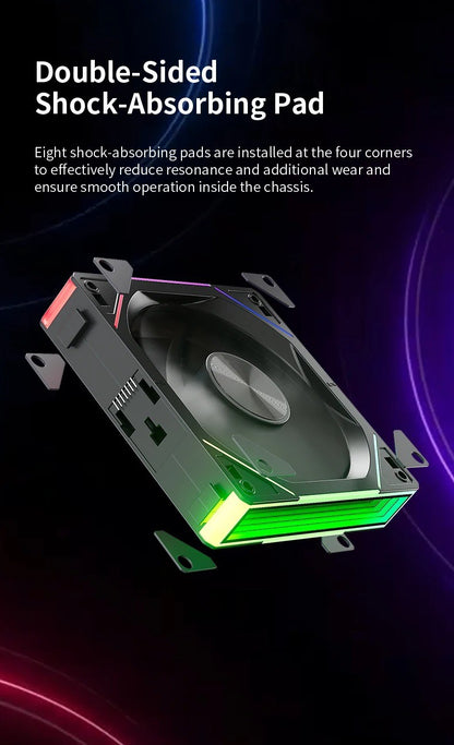 TEUCER JM-5 Case Fan 120mm 5V 3Pin ARGB Mirror Light Effect Cooling Fan PWM 800 to 2000RPM CD Texture Water Cooling Radiator Fan