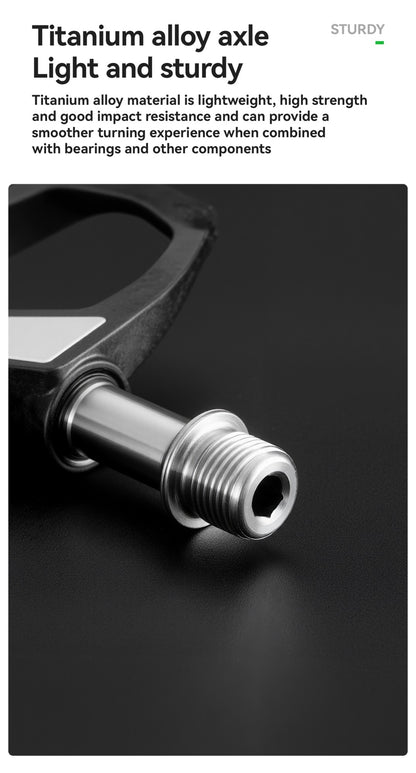 ROCKBROS Bicycle Pedals Lightweight Carbon Fiber Self-Locking Pedals With Cleats SPD Waterproof Sealed Bearing Road Bike Pedals