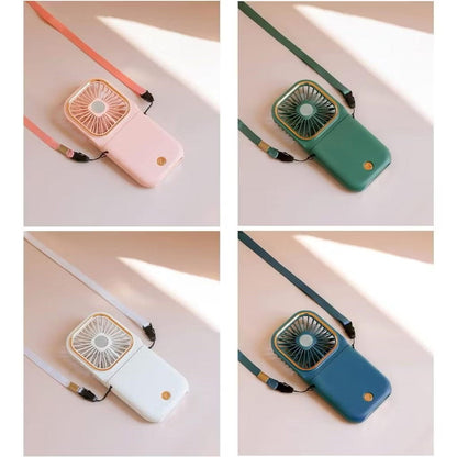 Mini Portable Folding Hanging Neck Fan With Rope/Rechargeable USB Mobile Phone Holder for Outdoor Travel