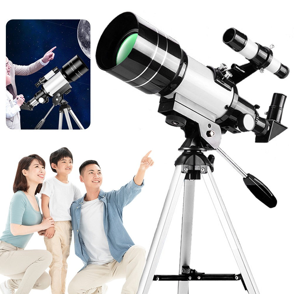 Telescópio de Viagem 300mm Portátil Telescópio Refrator de Abertura 70mm Profissional Telescópio de Viagem para Iniciantes em Astronomia
