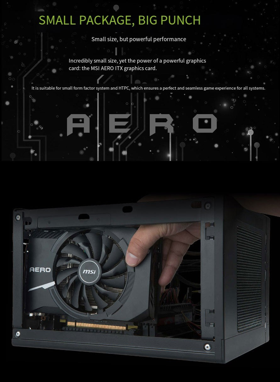 MSI GeForce GT 1030 AERO ITX 2GD4 OC 64Bit DVI PCI-E 3.0 Geforce GPU Gt 1030 Placa de Vídeo para Jogos