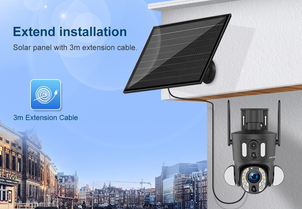 LS VISION 4K 20X Optical Zoom Dual Screen Solar Camera Outdoor 8MP 4G/WiFi PTZ Dual PIR Detection Auto Tracking Security Cameras